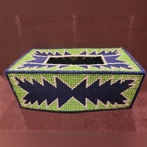Retro Aztec Cross Stich Tissue Box